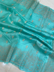 Pure organza Chikankari Handloom Banarasi Saree - The Handlooms
