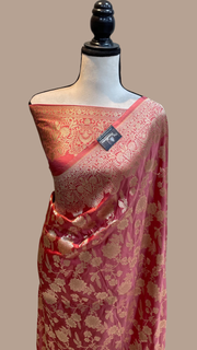 Pure Katan Silk Banarasi Handloom Saree - All Over Jaal Work - The Handlooms