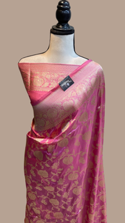 Pure Katan Silk Banarasi Handloom Saree - All Over Jaal Work - The Handlooms