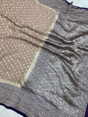 Khaddi Georgette Handloom Banarasi Saree - The Handlooms