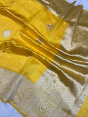 Pure Katan Silk Banarasi Handloom Saree - All over Kadua motifs - The Handlooms