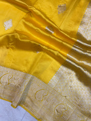 Pure Katan Silk Banarasi Handloom Saree - All over Kadua motifs - The Handlooms