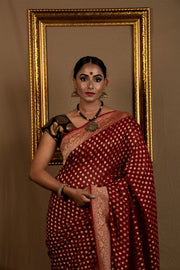 Khaddi Georgette Banarasi Saree -  Gold zari - The Handlooms