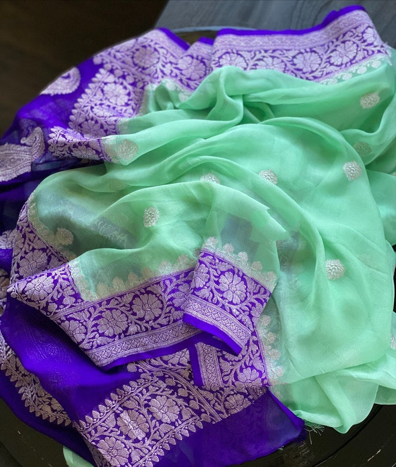 Pure Georgette Banarasi Saree - The Handlooms