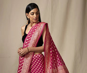 Khaddi Georgette Banarasi Saree -  Gold zari - The Handlooms