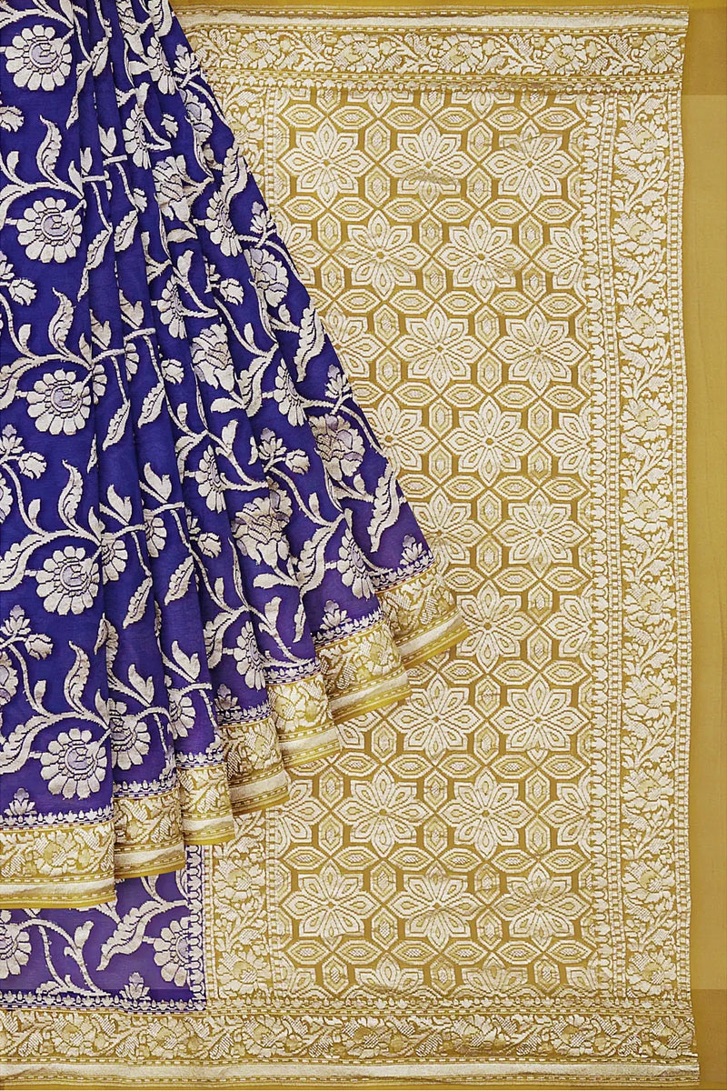 Khaddi Georgette Handloom Banarasi Saree - The Handlooms