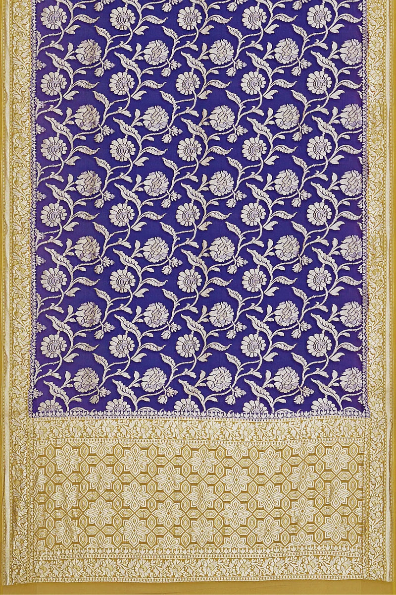 Khaddi Georgette Handloom Banarasi Saree - The Handlooms