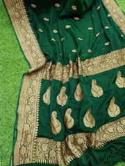 Pure Georgette Banarasi Saree - Antique Zari - The Handlooms