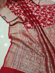 Khaddi Georgette Handloom Banarasi Saree - The Handlooms