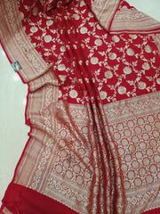 Khaddi Georgette Handloom Banarasi Saree - The Handlooms