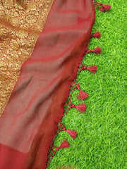 Khaddi Georgette Banarasi Saree -  Antique zari - The Handlooms