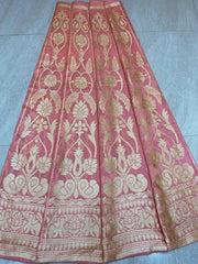 Pure Khaddi Georgette Handloom Banarasi Lehenga - Stitched - The Handlooms