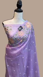 Pure organza Chikankari Handloom Banarasi Saree - The Handlooms