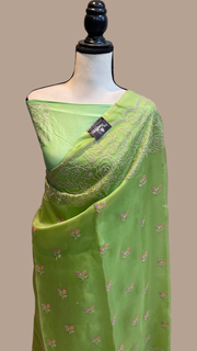 Pure organza Chikankari Handloom Banarasi Saree - The Handlooms