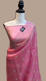 Pure organza Chikankari Handloom Banarasi Saree - The Handlooms