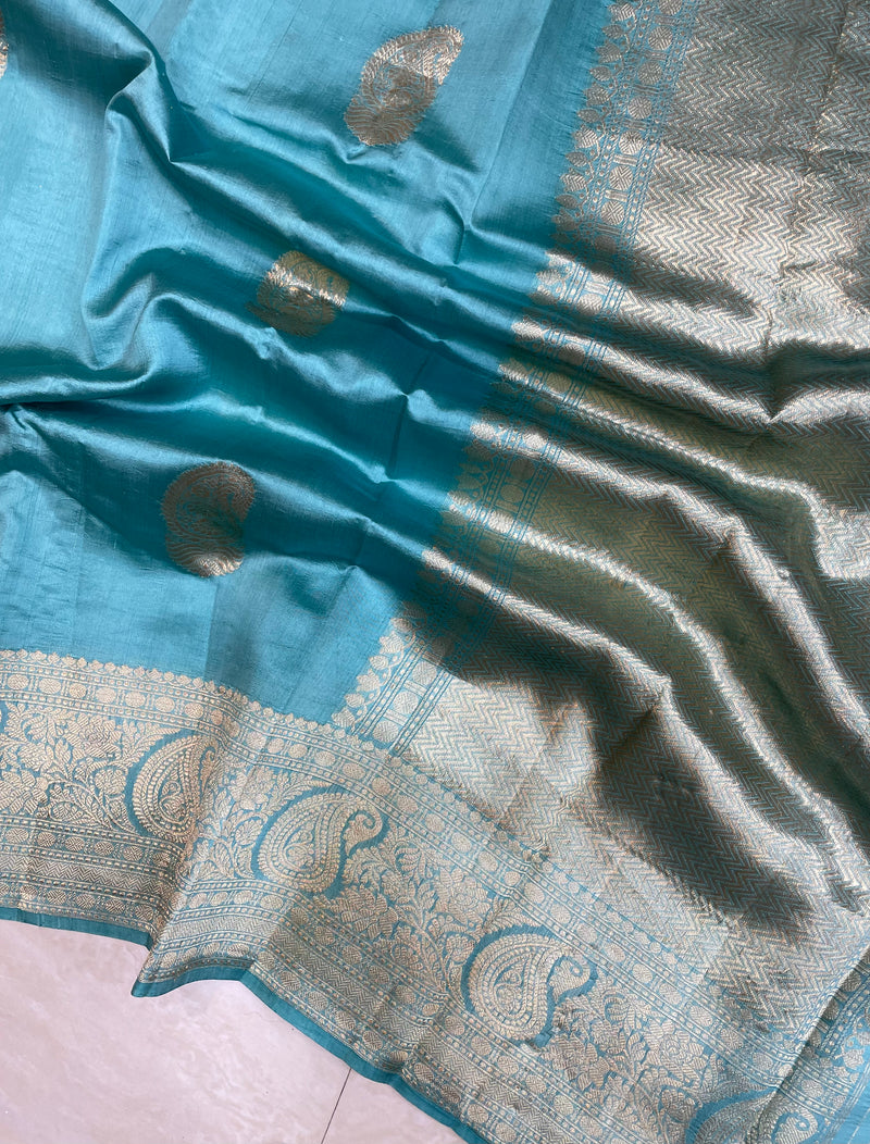 Pure Katan Silk Banarasi Handloom Saree - All over Kadua motifs - The Handlooms