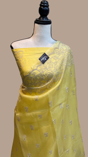 Pure organza Chikankari Handloom Banarasi Saree - The Handlooms