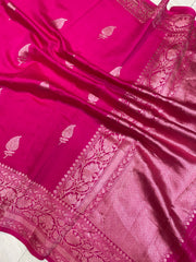 Pure Chiniya Silk Handloom Banarasi Saree - All over kadua motifs - The Handlooms