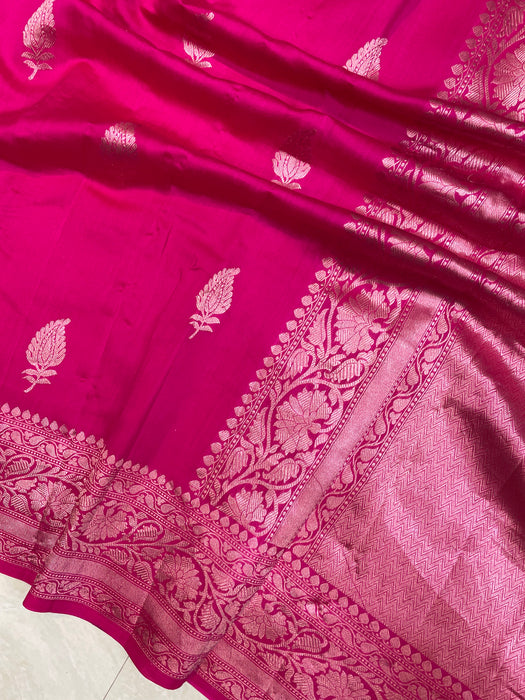 Pure Chiniya Silk Handloom Banarasi Saree - All over kadua motifs - The Handlooms