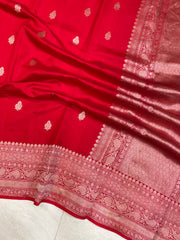 Pure Chiniya Silk Handloom Banarasi Saree - All over kadua motifs - The Handlooms