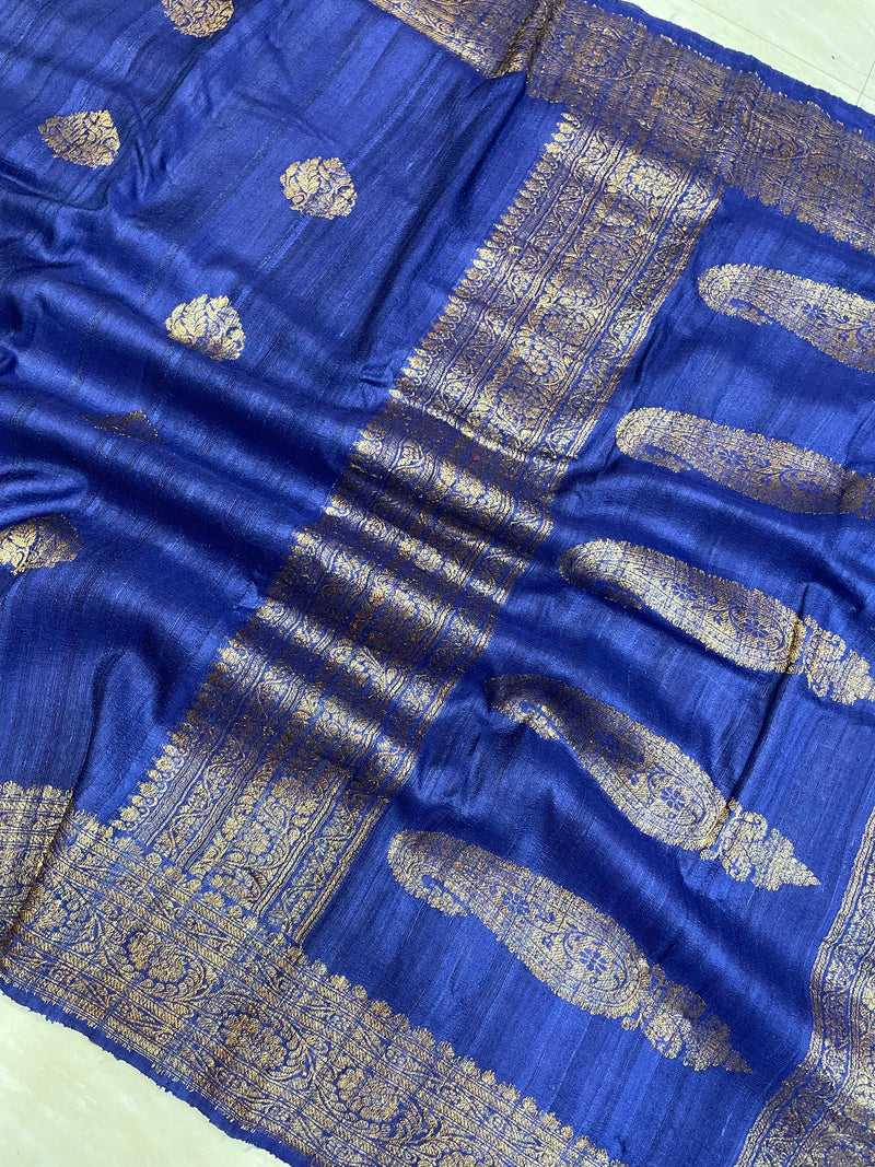 Tussar Georgette Handloom Banarasi Saree - All over kadua work - The Handlooms