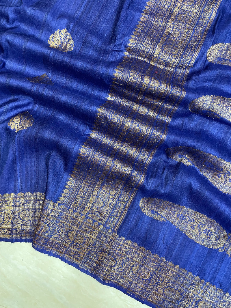 Tussar Georgette Handloom Banarasi Saree - All over kadua work - The Handlooms