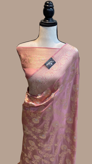 Pure Katan Silk Banarasi Handloom Saree - All over Sona Roopa Jaal Work - The Handlooms