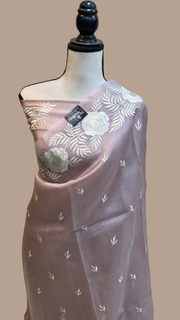 Pure organza Chikankari Handloom Banarasi Saree - The Handlooms