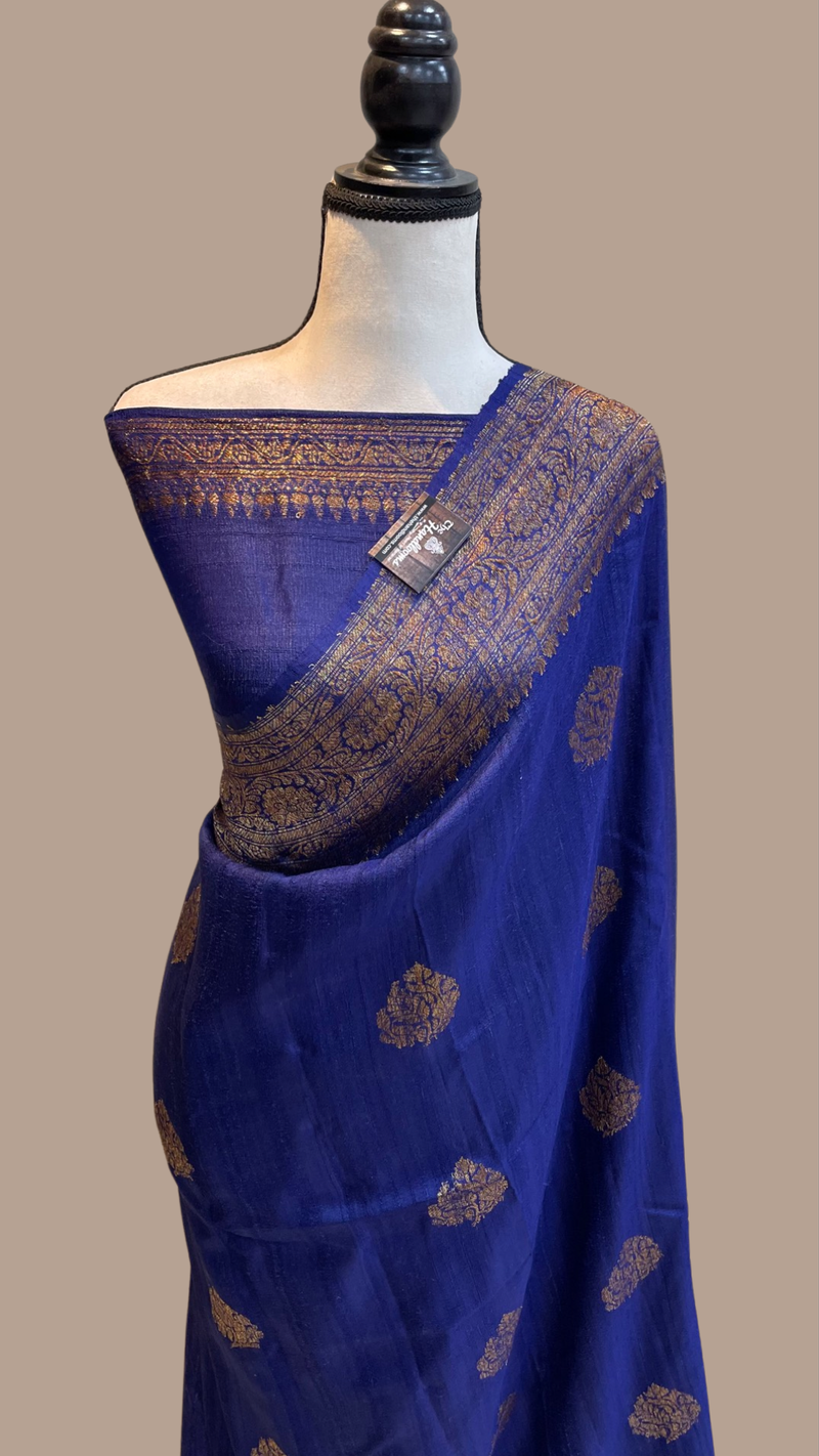 Tussar Georgette Handloom Banarasi Saree - All over kadua work - The Handlooms