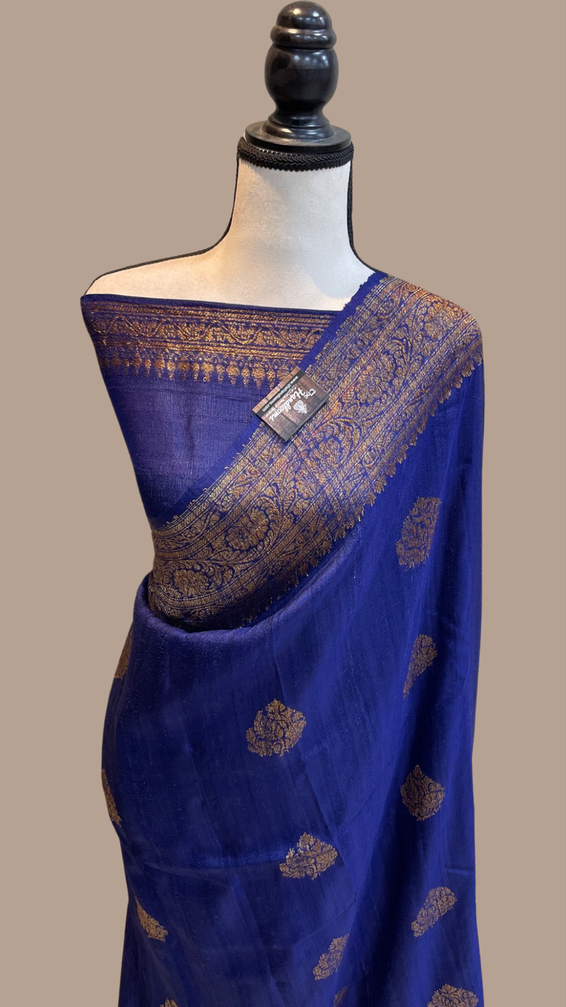 Tussar Georgette Handloom Banarasi Saree - All over kadua work - The Handlooms