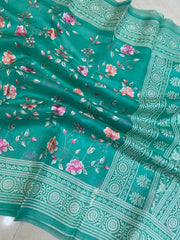 Pure Organza Chikankari Handloom Banarasi Saree - The Handlooms