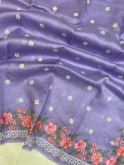Pure Organza Chikankari Handloom Banarasi Saree - The Handlooms