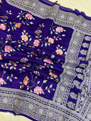 Pure Organza Chikankari Handloom Banarasi Saree - The Handlooms