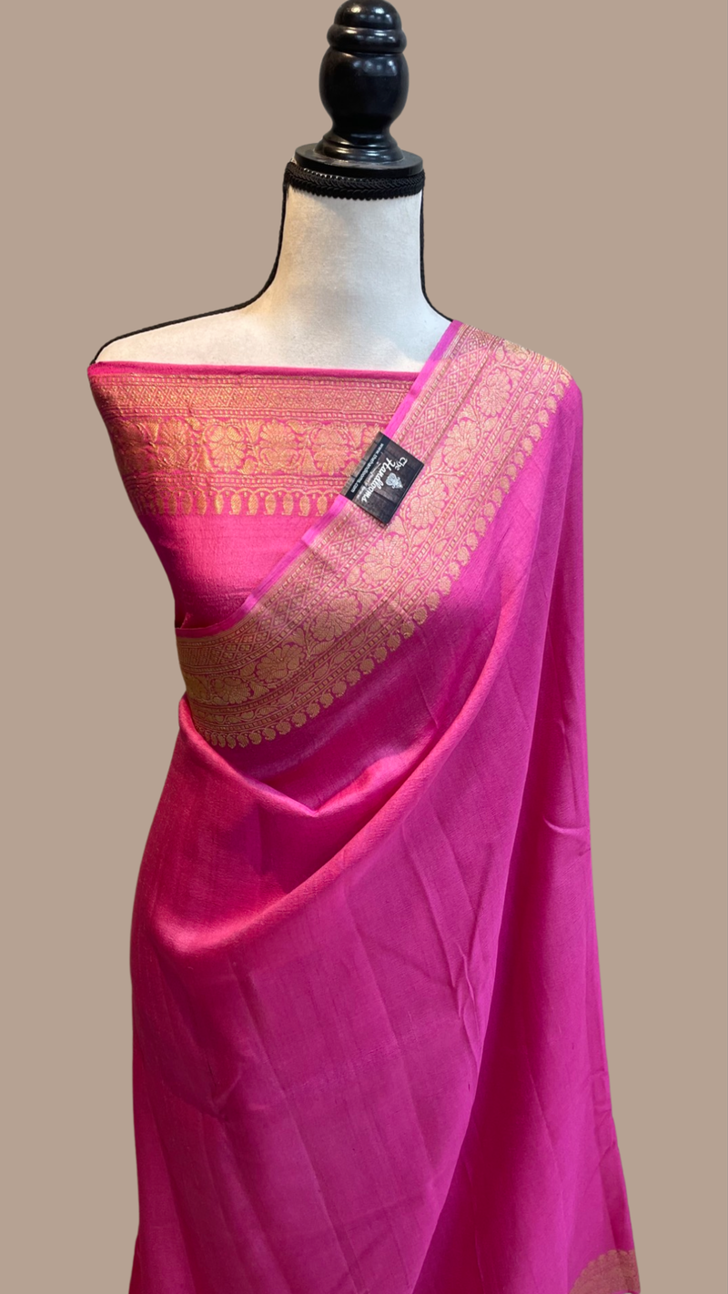 Tussar Georgette Handloom Banarasi Saree - All over kadua work - The Handlooms