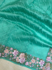 Pure Organza Chikankari Handloom Banarasi Saree - The Handlooms