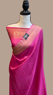 Tussar Georgette Handloom Banarasi Saree - All over kadua work - The Handlooms