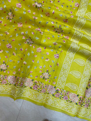 Pure Organza Chikankari Handloom Banarasi Saree - The Handlooms