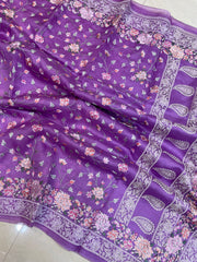 Pure Organza Chikankari Handloom Banarasi Saree - The Handlooms