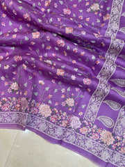 Pure Organza Chikankari Handloom Banarasi Saree - The Handlooms