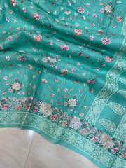 Pure Organza Chikankari Handloom Banarasi Saree - The Handlooms