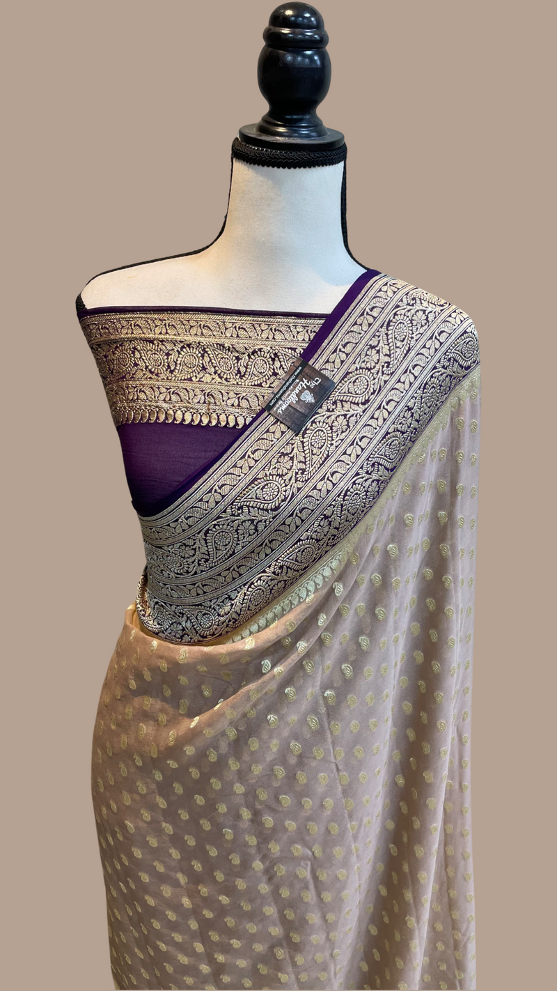 Khaddi Georgette Handloom Banarasi Saree - The Handlooms