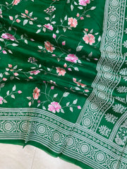 Pure Organza Chikankari Handloom Banarasi Saree - The Handlooms