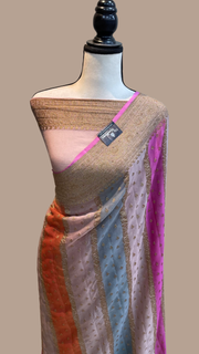 Khaddi Georgette Banarasi Saree -  Antique zari - The Handlooms