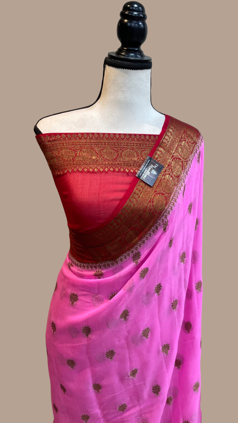 Pure Chiffon Khaddi Banarasi Saree - The Handlooms