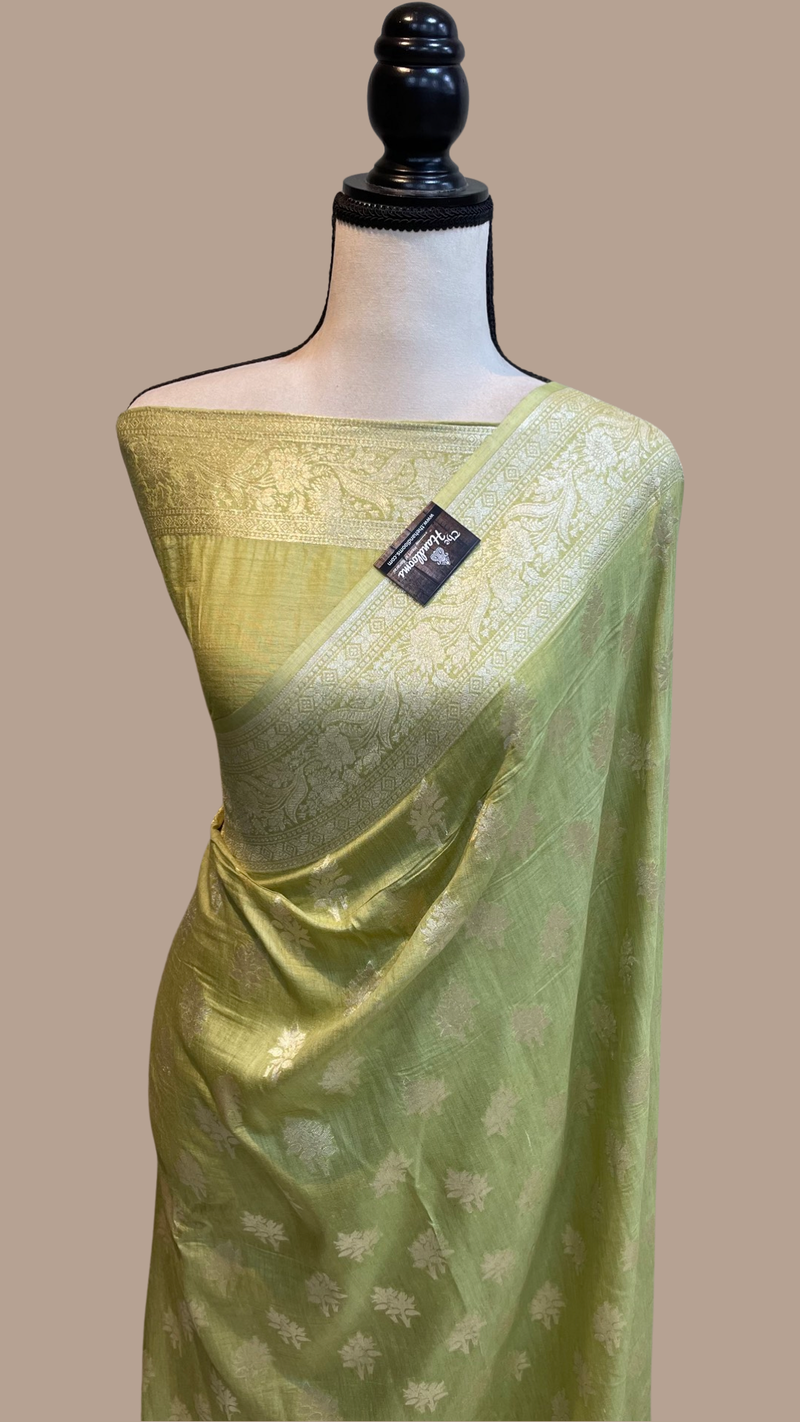 Moonga Georgette Handloom Banarasi Saree - The Handlooms