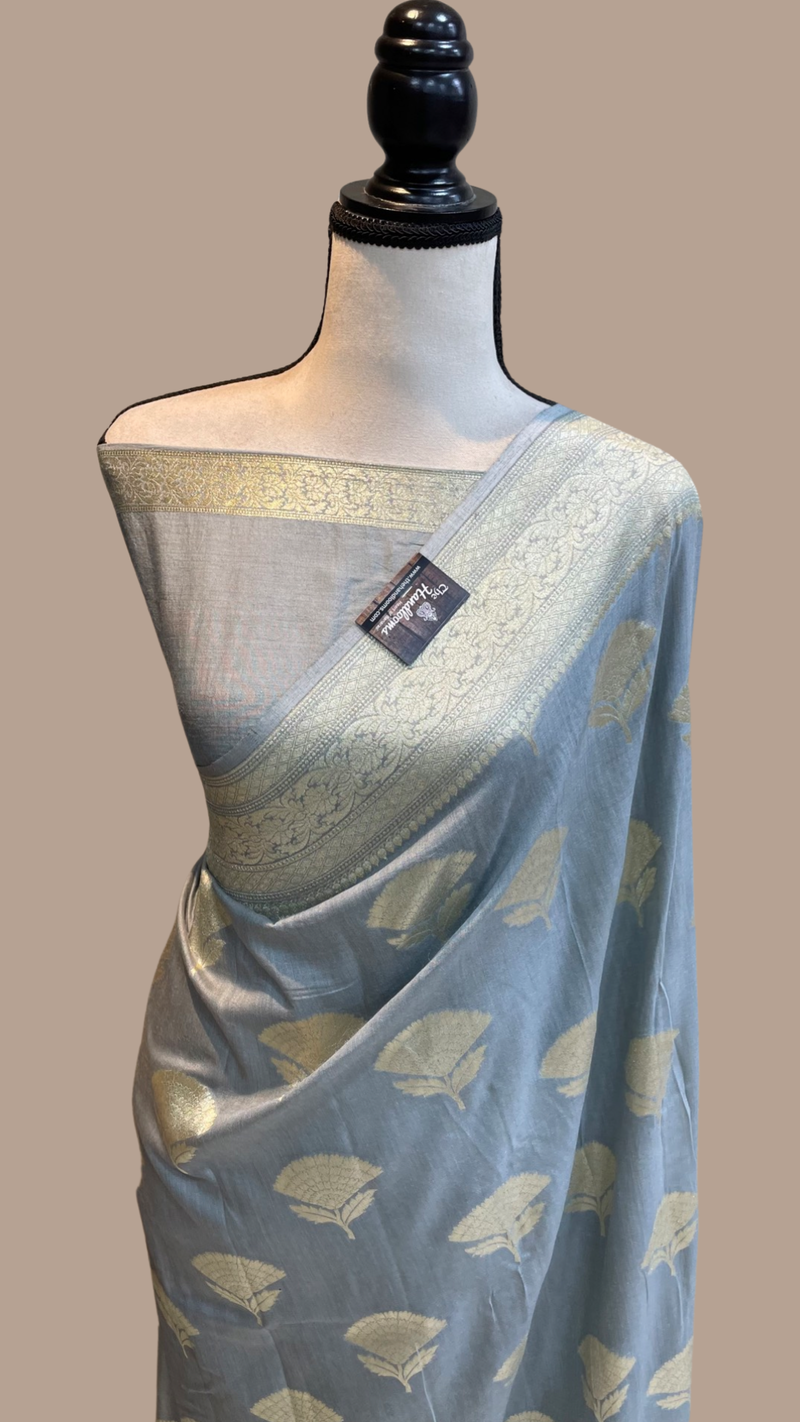 Moonga Georgette Handloom Banarasi Saree - The Handlooms