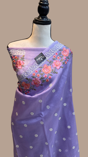 Pure Organza Chikankari Handloom Banarasi Saree - The Handlooms