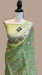 Pure Organza Chikankari Handloom Banarasi Saree - The Handlooms