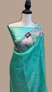 Pure Organza Chikankari Handloom Banarasi Saree - The Handlooms