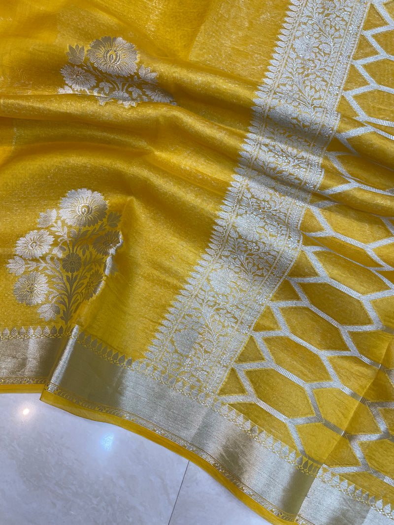 Pure Kora Handloom Banarasi Saree - The Handlooms